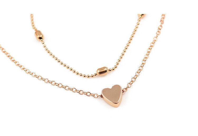 Charming Double Layered Heart Pendant Necklace For Women and Girls