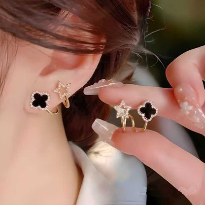 Korean Fashion Vibrato live four leaf Clover Earrings